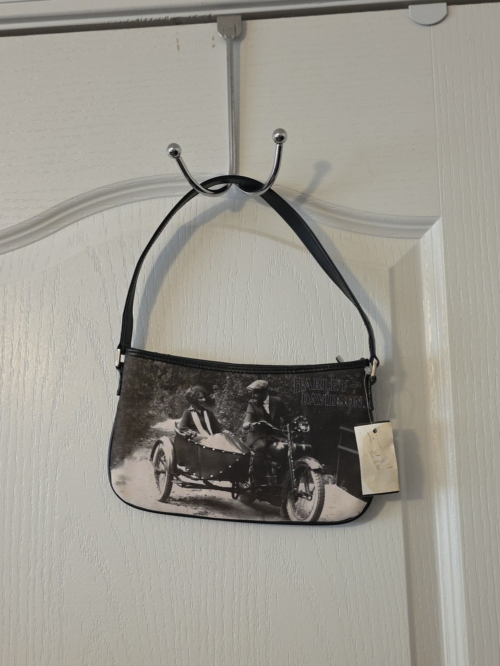 Harley-Davidson Black and White Motorcycle Sidecar Shoulder Bag